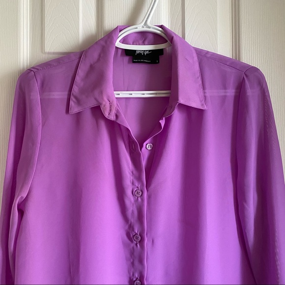 Nasty Gal - Chiffon Button-up Top - Picture 2 of 7